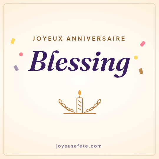 Image carrée « Joyeux anniversaire Blessing » pour WhatsApp