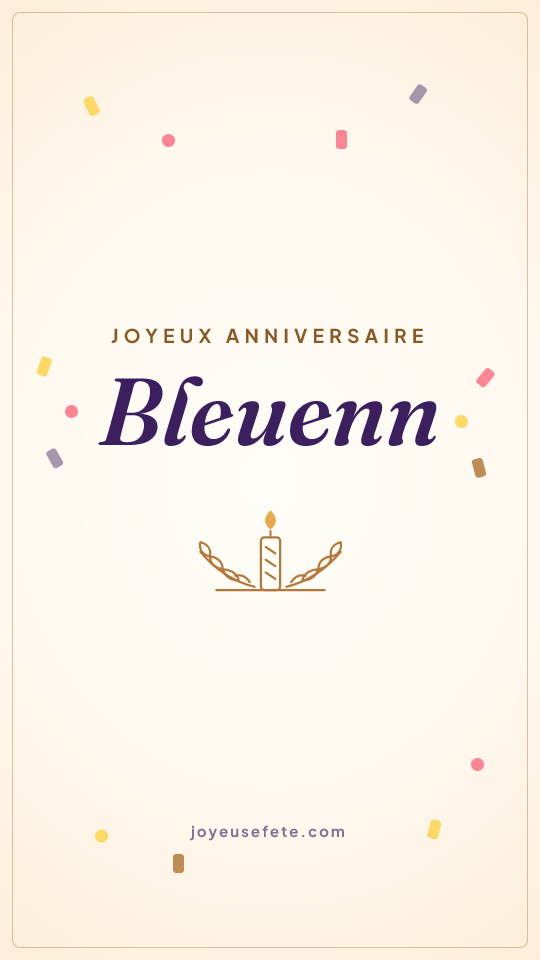 Image « Joyeux anniversaire Bleuenn » au format story