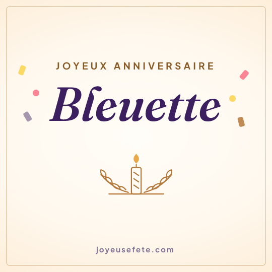 Image carrée « Joyeux anniversaire Bleuette » pour WhatsApp