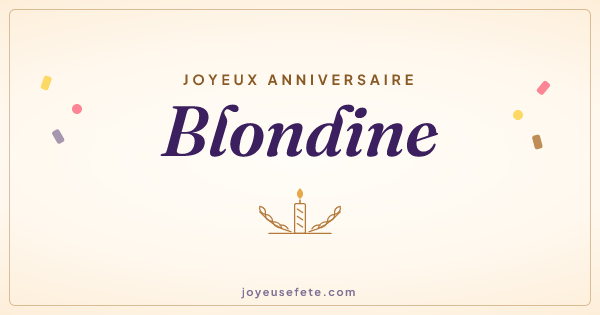 Image « Joyeux anniversaire Blondine » au format large