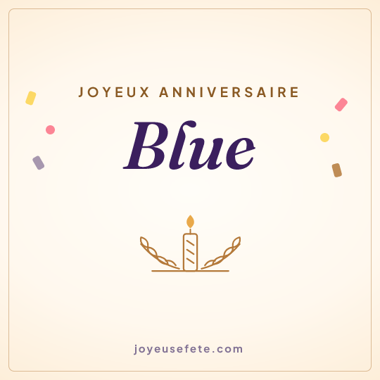 Image carrée « Joyeux anniversaire Blue » pour WhatsApp
