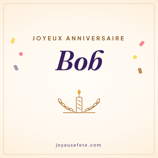 Image carrée « Joyeux anniversaire Bob » pour WhatsApp