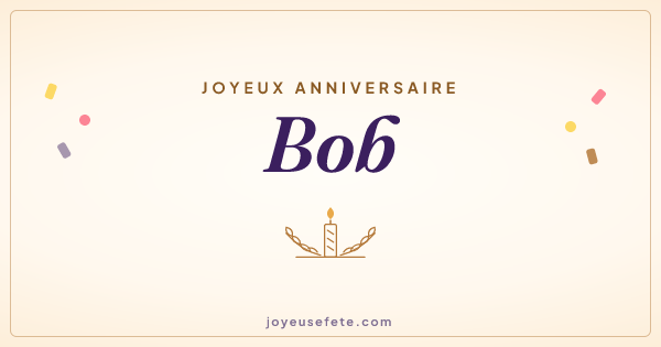 Image « Joyeux anniversaire Bob » au format large