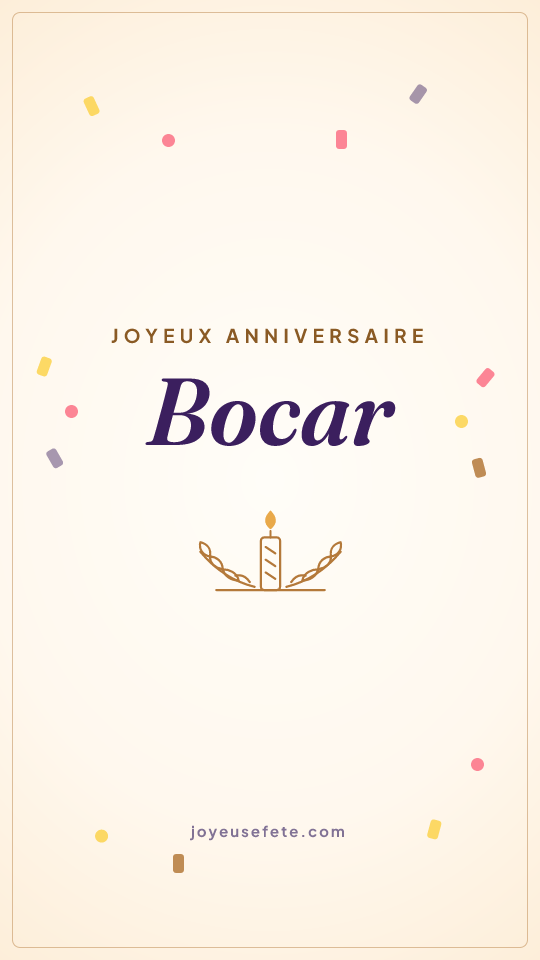 Image « Joyeux anniversaire Bocar » au format story