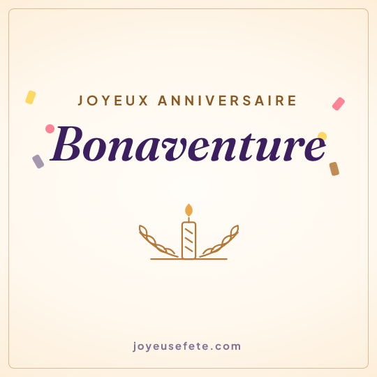Image carrée « Joyeux anniversaire Bonaventure » pour WhatsApp