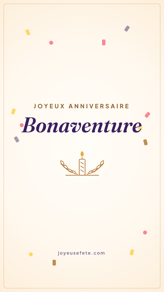 Image « Joyeux anniversaire Bonaventure » au format story