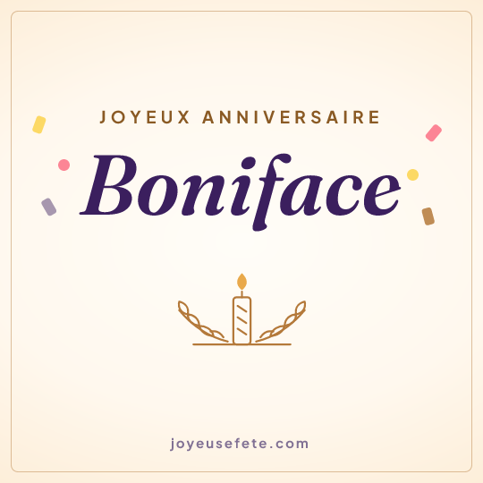 Image carrée « Joyeux anniversaire Boniface » pour WhatsApp