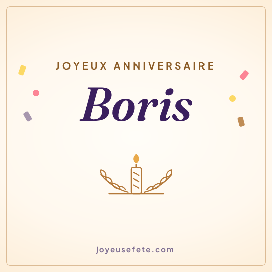 Image carrée « Joyeux anniversaire Boris » pour WhatsApp