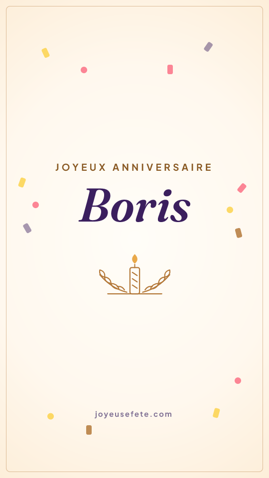 Image « Joyeux anniversaire Boris » au format story