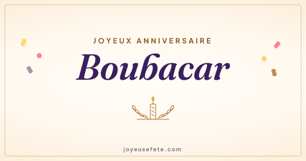 Image « Joyeux anniversaire Boubacar » au format large