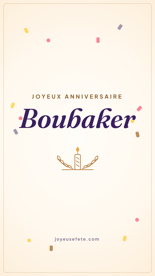 Image « Joyeux anniversaire Boubaker » au format story