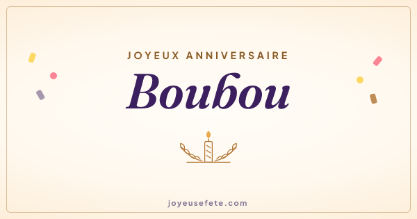Image « Joyeux anniversaire Boubou » au format large