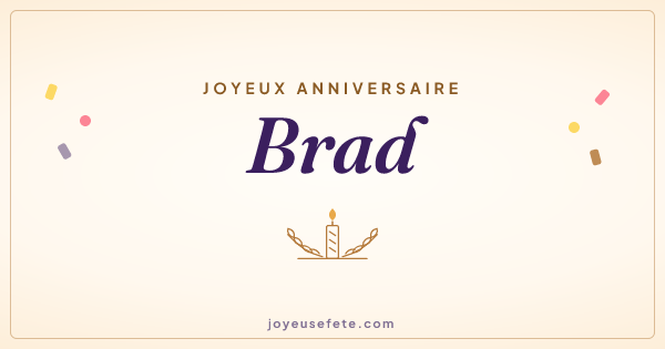 Image « Joyeux anniversaire Brad » au format large