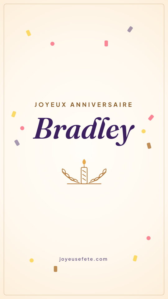 Image « Joyeux anniversaire Bradley » au format story