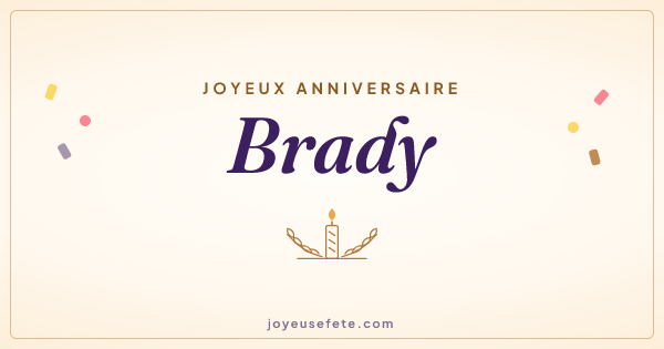 Image « Joyeux anniversaire Brady » au format large