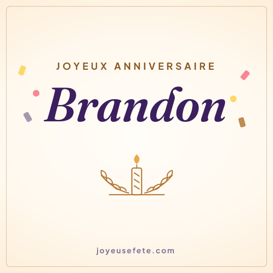 Image carrée « Joyeux anniversaire Brandon » pour WhatsApp