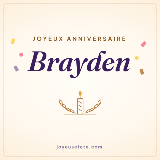 Image carrée « Joyeux anniversaire Brayden » pour WhatsApp