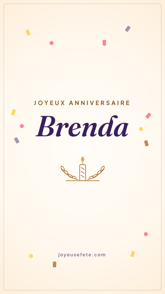 Image « Joyeux anniversaire Brenda » au format story