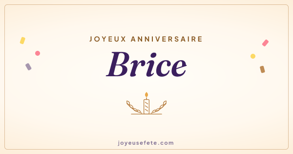 Image « Joyeux anniversaire Brice » au format large