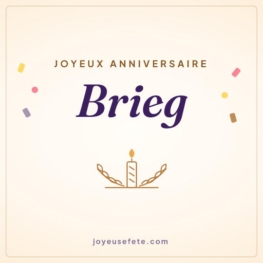 Image carrée « Joyeux anniversaire Brieg » pour WhatsApp
