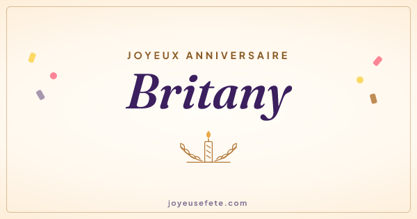 Image « Joyeux anniversaire Britany » au format large