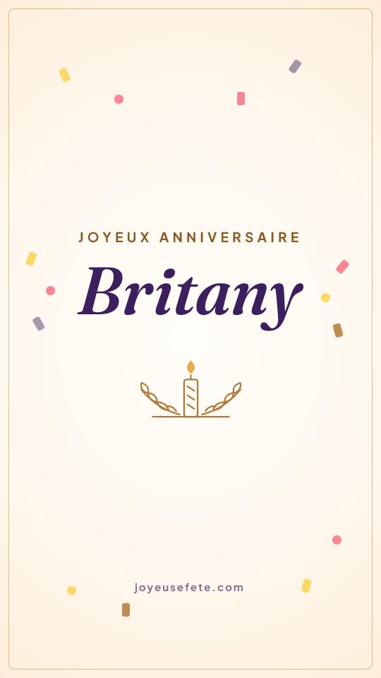 Image « Joyeux anniversaire Britany » au format story