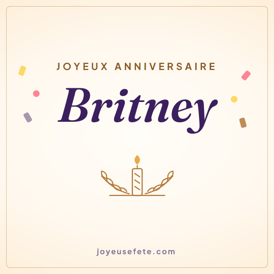 Image carrée « Joyeux anniversaire Britney » pour WhatsApp