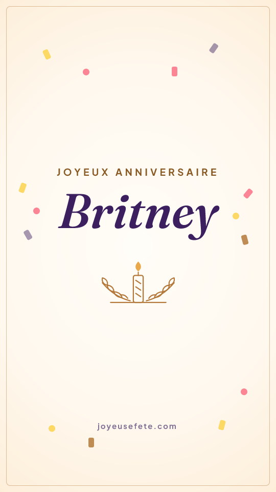 Image « Joyeux anniversaire Britney » au format story