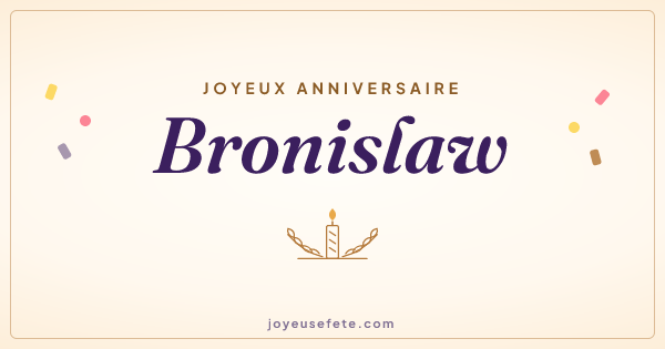 Image « Joyeux anniversaire Bronislaw » au format large