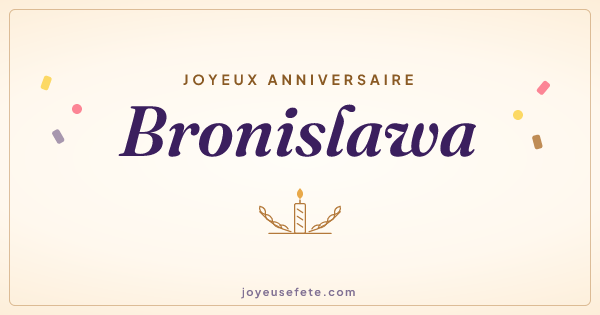 Image « Joyeux anniversaire Bronislawa » au format large