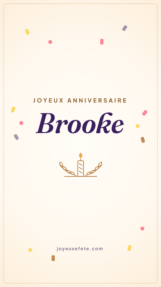 Image « Joyeux anniversaire Brooke » au format story