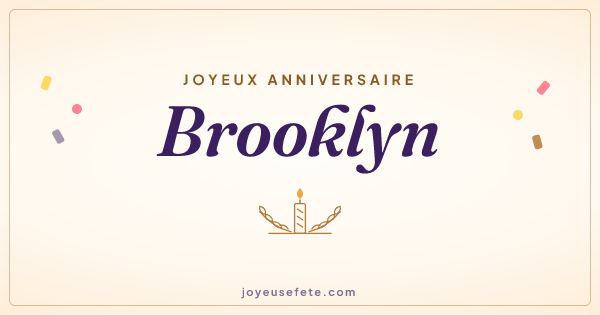 Image « Joyeux anniversaire Brooklyn » au format large