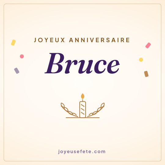 Image carrée « Joyeux anniversaire Bruce » pour WhatsApp