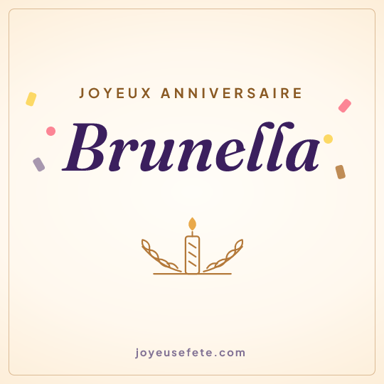 Image carrée « Joyeux anniversaire Brunella » pour WhatsApp
