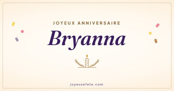 Image « Joyeux anniversaire Bryanna » au format large