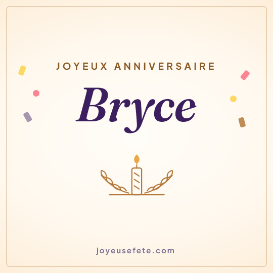 Image carrée « Joyeux anniversaire Bryce » pour WhatsApp