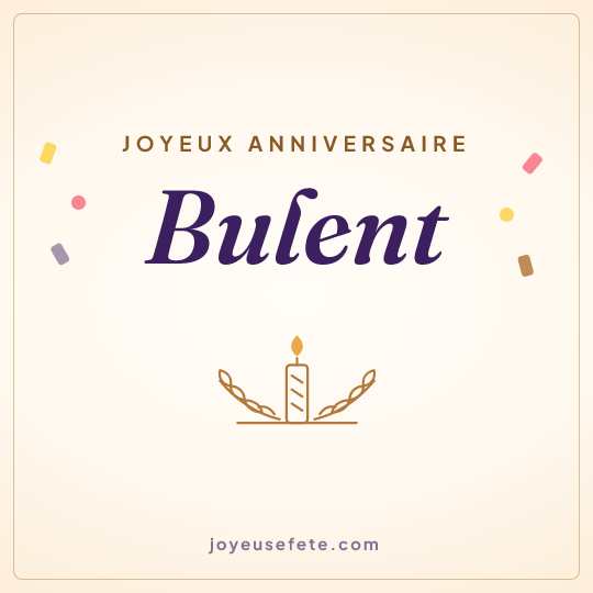 Image carrée « Joyeux anniversaire Bulent » pour WhatsApp