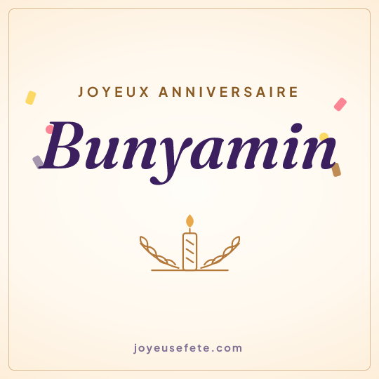 Image carrée « Joyeux anniversaire Bunyamin » pour WhatsApp