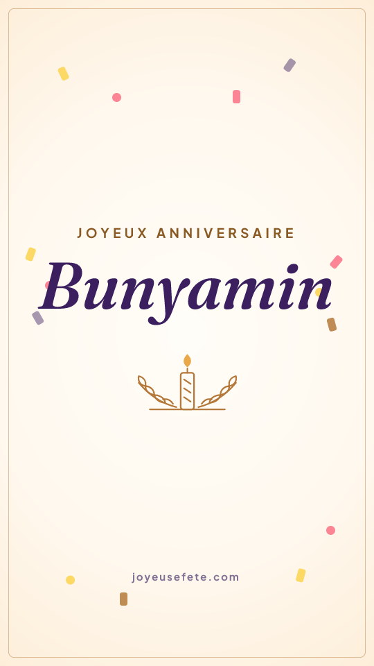 Image « Joyeux anniversaire Bunyamin » au format story