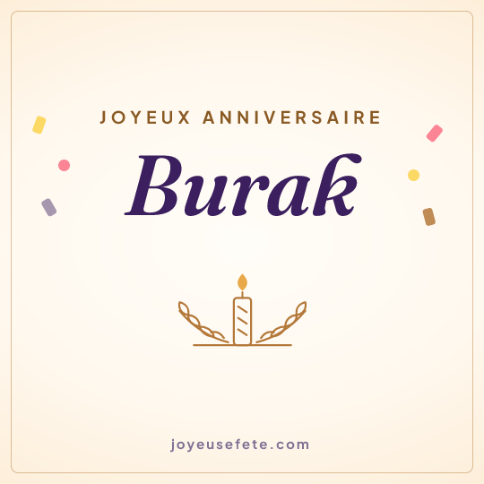 Image carrée « Joyeux anniversaire Burak » pour WhatsApp
