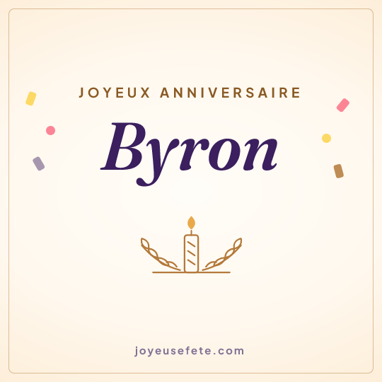 Image carrée « Joyeux anniversaire Byron » pour WhatsApp