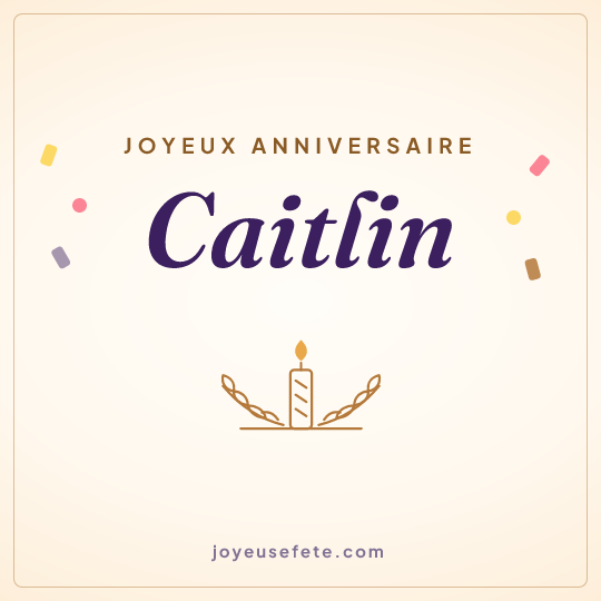 Image carrée « Joyeux anniversaire Caitlin » pour WhatsApp