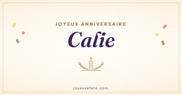Image « Joyeux anniversaire Calie » au format large