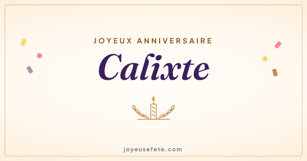 Image « Joyeux anniversaire Calixte » au format large
