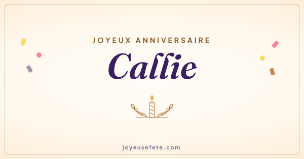 Image « Joyeux anniversaire Callie » au format large