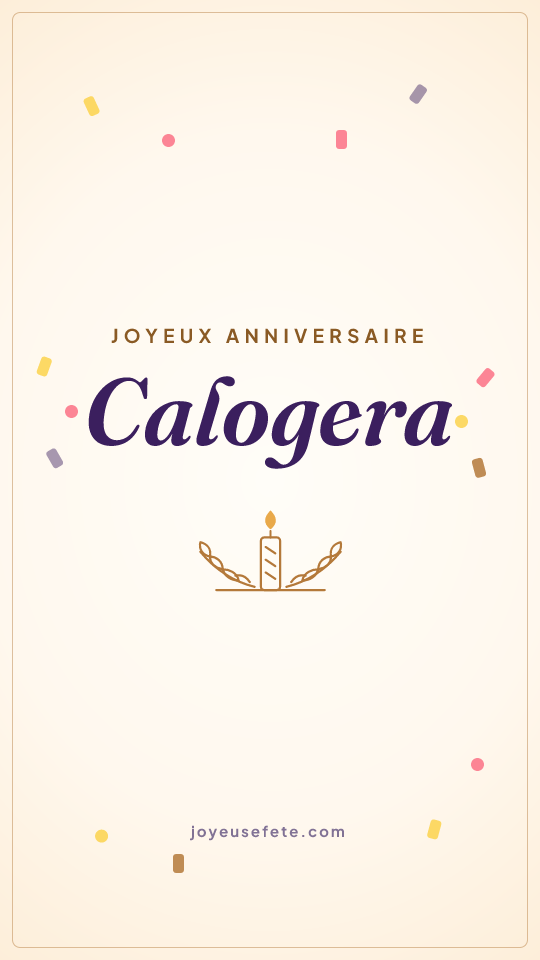 Image « Joyeux anniversaire Calogera » au format story