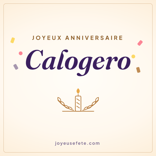 Image carrée « Joyeux anniversaire Calogero » pour WhatsApp