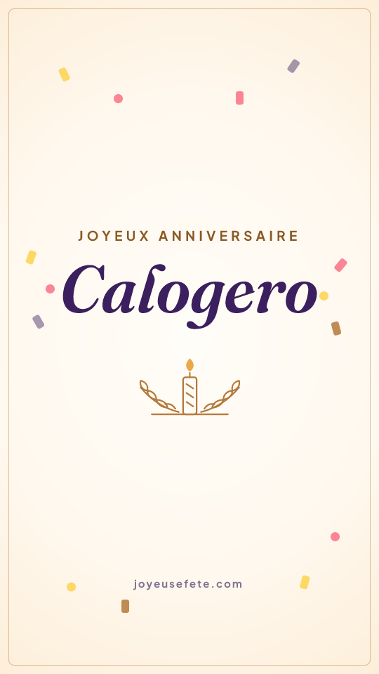Image « Joyeux anniversaire Calogero » au format story