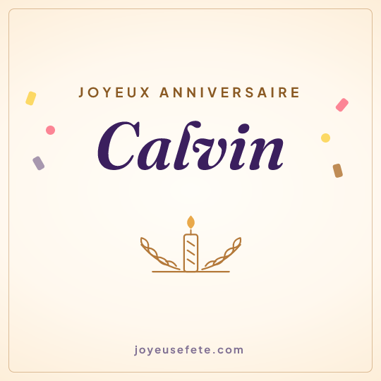 Image carrée « Joyeux anniversaire Calvin » pour WhatsApp