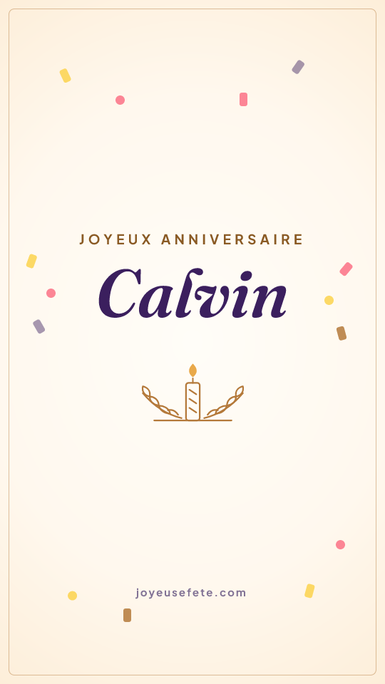 Image « Joyeux anniversaire Calvin » au format story